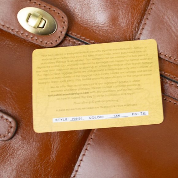 Patricia Nash Brown Tan Marseille Leather Grommet Tote Purse Shoulder Bag - Picture 13 of 16